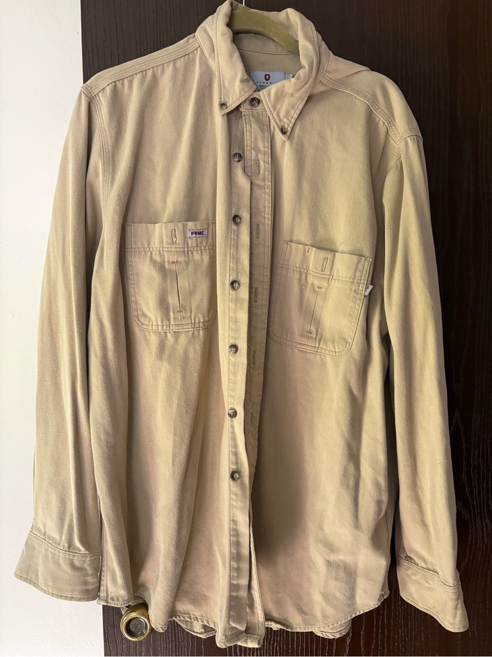 PRMC Men’s Casual Button-Down Shirt in Beige